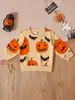Top Corto de Calabaza de Manga Larga Estilo Europeo y Americano para Niños de Primavera y Otoño Sudadera para Bebé Ins