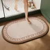 Alfombrilla de Diatomeas para Baño, Alfombrilla para Pies Resistente a la Suciedad Estilo Americano, Alfombrilla Absorbente de Agua Antideslizante para Inodoro, Alfombra de Separación Seca y Húmeda