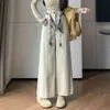 Nuevos Pantalones Casuales de Algodón Denim de Cintura Alta con Cinturón, Diseño Adelgazante, Pierna Ancha Suelta para Mujer, Otoño 2026