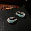 Pendientes de Botón con Diseño de Aro Hueco Transfronterizo Europeo y Americano, Pendientes de Aro, Pendientes de Botón con Circonita Diamante, Pendientes de Moda Elegantes, Venta al por Mayor
