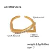 Xinyixinxin Joyería Europea y Americana Nuevo Anillo Abierto Ajustable de Acero Inoxidable de Doble Capa con Perlas y Pedrería para Mujer Chapado en Oro de 18K