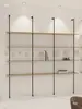 Rack de Armazenamento Hanger Estante Organizador de Tubo Redondo de Liga de Alumínio Minimalista de Luxo Leve Suporte de Chão Decorativo