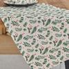 Yimanqiyun Pano de Guardanapo de Natal Estilo Pastoral Francês Estampa de Folha de Bordo Verde Utensílios de Mesa Toalha de Mesa Toalha de Mesa