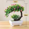 Sakura Bola de Neve Planta Simulada Vaso Bola de Grama Bonsai Árvore Pequena Decoração para Casa Ornamento de Flor Criativo Mini Pequena Bola Redonda