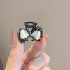 Pinza para el Cabello Exquisita de Pedrería Ojo de Gato Lazo Pinza de Tiburón Pequeña Pinza para Flequillo Pinza Superior Pinza Media Horquilla Accesorios para el Cabello