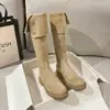 Botas de Nieve para Mujer Gamuza Retro Dos Vías Pierna Ancha Botas para Mujer Tallas Grandes Piernas Gruesas Botas Vaqueras Ocultas Aumento de Altura Botas Largas Hasta la Rodilla