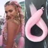Peluca de Fibra Sintética de Exportación de una Pieza Cola de Caballo Morada Colorida Banda Elástica para el Cabello Atadura para el Cabello Cola de Caballo Colorida