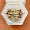 Nuevo Anillo de Vid de Cristal Envuelto Anillo de Estrella Dorada Zirconio Anillo de Nido de Pájaro Moda para Viajes Cotidianos Temperamento Joyería de Mano