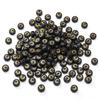 Cuentas redondas planas de acrílico de 4 x 7 mm con letras de oro negro, hechas a mano, accesorios de bricolaje, collar de cuentas sueltas.