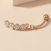 Nuevos productos europeos y americanos: piercing para el cuerpo humano, cuatro flores, joyería para el ombligo, rebobinado con perforación móvil plegable, anillo para el ombligo.