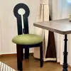 Silla de Comedor Francesa Retro de Madera Maciza, Silla de Maquillaje para el Hogar Estilo Mediados de Siglo, Silla con Respaldo, Silla Simple Nórdica