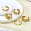 Anel Redondo Rosqueado de Aço Titânio Simples e Moderno para Mulheres, Anel Espiral Ajustável de Aço Inoxidável Hip-Hop Personalizado