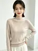 Andy Veludo Gola Meia-Alta Manga Longa Malha Camada Base Top Feminino Outono/Inverno Novo Estilo Emagrecedor Valoriza Roupa Íntima Suave e Fofa Suéter