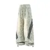 Fabricante Original2702 # Pantalones de chándal anchos con degradado tie-dye para hombre, otoño, talla grande, con franjas laterales y puños con cordón