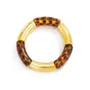 Pulsera de Bambú con Gradiente Maillard Retro Transfronteriza Europea y Americana Joyería Minimalista Ins Tubo Curvo Estampado de Leopardo Pulsera Elástica