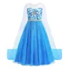 Vestido de Princesa Elsa con Lentejuelas Pequeñas de Frozen Vestido de Manga Larga de Elsa Vestido de Halloween Juego Completo de Accesorios