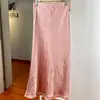 Nueva Falda de Satén Estilo Chino para Mujer Verano 2026 Nueva Textura Plisada de Acetato Falda de Cola de Pez Adelgazante para el Trabajo