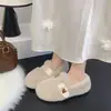 Zapatos de Felpa Estilo Coreano de Moda para Mujer para Uso en Exteriores Invierno 2026 Más Terciopelo Slip-on Zapato de Algodón para Persona Perezosa Calientes Zapatos de Felpa para Conducir