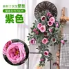 Enredaderas de rosas artificiales Austin, flores falsas para decoración suave de interiores, decoraciones de techo y revestimiento de conductos de aire acondicionado, al por mayor para decoraciones de boda