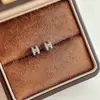 Pendientes Pequeños Mini Exquisitos de Plata S925 con Aguja, Letra H, Diseño de Nicho, Simples, Versátiles, Pendientes de Gama Alta