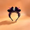 Tocado de Halloween Sombrero Mágico de Bruja Diadema Decoración de Maquillaje Diadema de Encaje Horquilla de Calabaza Accesorio para el Cabello de Fantasma