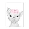 Flor Rosa Cabeça Desenho Animado Animal Nome Letras Personalizado Nome de Bebê Quarto Fundo Parede Tela