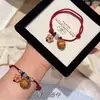 Nuevo Pulsera de Hebilla de Paz Estilo Chino, Pulsera de Hilo Rojo, Pulsera de Madera de Durazno para Hombres y Mujeres, Regalo para Mejores Amigos en su Año Zodiacal, Pulsera Protectora