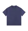 Algodón puro de 270 g con un efecto desteñido y blanqueado, resistente, parcialmente desgastado, camiseta de manga corta extragrande con hombros caídos estilo americano al por mayor