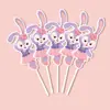 6 Peças Decorações de Bolo da Moda Toppers de Coelho Fofo Ursinho Festa de Primeiro Aniversário Suprimentos Inserções para Bolo de Aniversário Fabricante