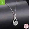 Nuevo Conjunto de Pendientes y Collar de Plata de Ley S925 con Moissanita Yinziyun Clásico de Un Quilate Símbolo de Infinito Cadena para Clavícula