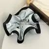 Scrunchie de Tecido Estampado Estilo Coreano com Bordas Franzidas, Design Sedoso de Alta Qualidade, Elástico de Cabelo Versátil e Elegante