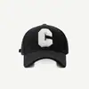 Boné de Baseball Feminino Outono e Inverno Novo Veludo Cotelê Esportivo Letras C Popular na Internet Ao Ar Livre Mesmo Estilo Masculino Top Rígido Aba de Pato Chapéu