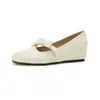 Zapatos Mary Jane Weimei Girl 6333-1 de Estilo Francés con Punta Cuadrada para Mujer con Tacón Oculto, Lazo, Boca Baja y Adecuados para Combinar con Vestidos