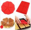12 Galleta de Waffle Chocolate Molde de Silicona Cuadrado con Forma de Corazón Waffle Priskette Pastel Helado Caramelo Molde