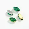 Zircônia de olho de cavalo 5*10mm com garra e pino de strass cor sintética zircônia em formato de olho de cavalo brilho flash cristal branco Zircônio