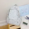 Nova Mochila Menina Ensino Fundamental Médio Estudante Casual Estampada Estilo Coreano Nicho Ins Bolsa de Ombro Dupla Estilo Mori Estudante Bolsa para Notebook