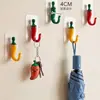 Gran Venta Gancho con Forma de Chile Sin Taladrar Gancho para Ropa Gancho Creativo Gancho para Ropa de Recibidor Montado en Pared Gancho para Llaves