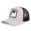 Especial transfronterizo para gorra de béisbol de malla con parche de animal y protección solar, bordado europeo y americano, gorra de béisbol de camionero de comercio exterior