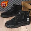 Zapatos de Hombre Otoño e Invierno Estilo Nuevo Botas Martin Hombre Caña Alta Retro Británico Botas de Nieve Antideslizantes Exteriores Casuales Zapatos de Trabajo