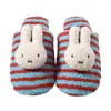 Chinelos de algodão genuíno do Coelho Miffy para mulheres, chinelos de pelúcia quentes para casa no inverno, chinelos de pelúcia antiderrapantes de inverno