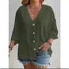 Cardigan casual de botão de algodão e linho de cor sólida com mangas compridas, plus size, modelagem solta, para primavera e outono, do Sudeste Asiático