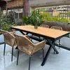 Juego de mesa y sillas de exterior con sombrilla para patio, jardín de villa, sillas de ratán, ocio al aire libre, impermeable y resistente al sol, combinación de exterior