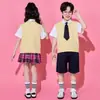 Conjunto de falda plisada de manga corta para porristas para niños y niñas, para eventos deportivos, entradas grupales, recitaciones, actuaciones del Día del Niño, verano