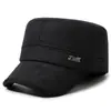 Chapéu de Bico de Pato Lã Masculino Proteção Frio Veludo Grosso Boné de Basebol Chapéu de Algodão para Idosos Proteção Auricular Quente para Exterior de Meia-idade e Idosos
