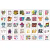 Set Transfronterizo de 40 Piezas de Tatuajes Temporales con Memes Populares Americanos 67, Frases Virales de Internet Extranjeras, Pegatinas Temporales de Graffiti de Dibujos Animados de Moda