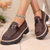 Nuevos Zapatos de Mujer de Talla Grande de Comercio Exterior, Suela Gruesa, Adelgazantes, Versátiles de Caña Baja, Zapatos de Mujer de Bloques de Color con Tacón Bajo Slip-On