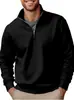 Blusas Masculinas Transfronteiriças Outono e Inverno Moda Casual Moletons Cor Sólida Versátil Gola Alta Tops com Zíper