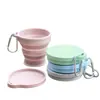 Taza plegable de silicona para actividades al aire libre con orificios para colgar, conveniente para lavar la taza, taza de silicona de viaje, estilo moderno