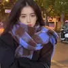 Cachecol com Atmosfera Xadrez Estilo Coreano Xale Espesso Chapéu Cachecol Quente para Estudante Casal Meninas