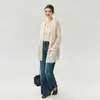 Cárdigan de cachemir Bai Cai Rong, estilo holgado y relajado, nueva colección otoño/invierno 2026, suéter de punto, prenda exterior para mujer, diseño simple calado